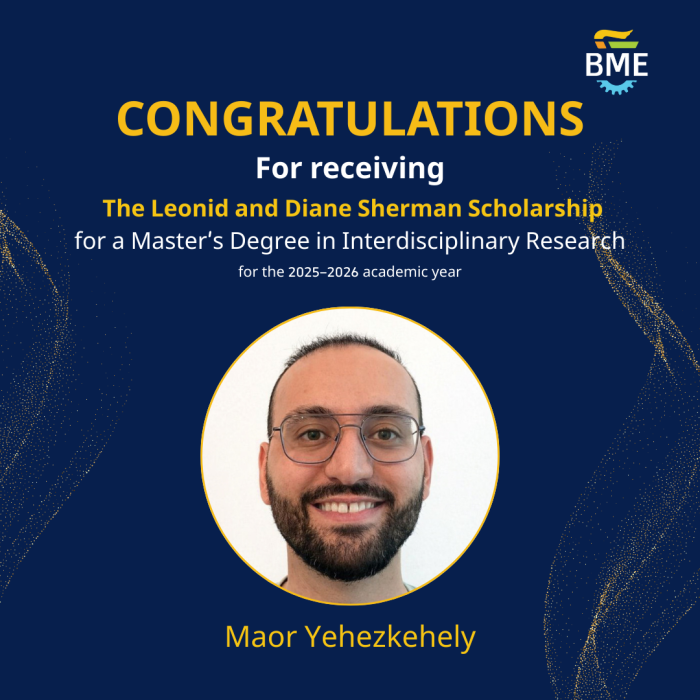 Congratulations to Maor Yehezkehely, for been awarded the Leonid and Diane Sherman Scholarship for interdisciplinary Master’s research, for the 2025-2026 academic year