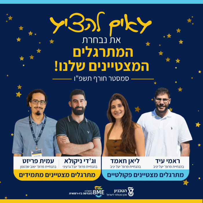 מתרגלים מצטיינים – סמסטר חורף תשפ"ו